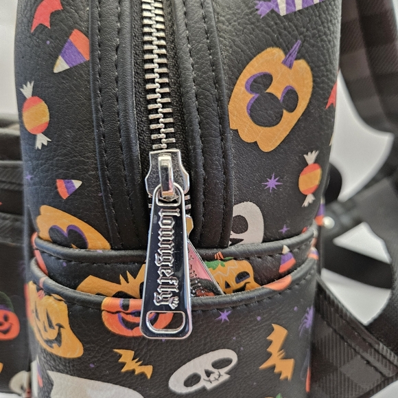 Loungefly Disney Parks Halloween Minnie Mouse Bow Ears Mini Backpack - Picture 4 of 4